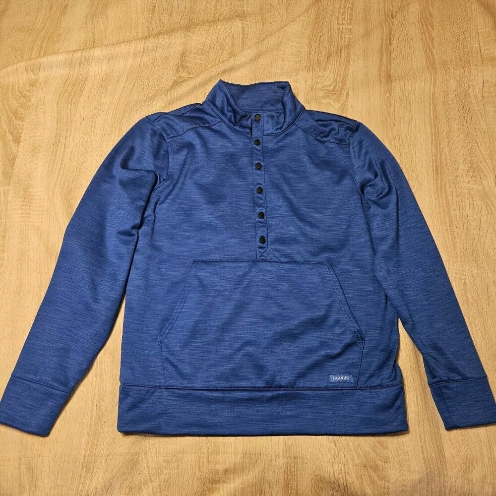 Jaanuu Half Snap Pullover Jacket Womens Size M Medical Scrub Blue